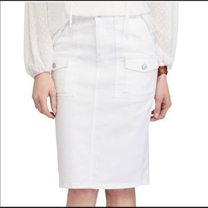 Chaps White Denim Pencil Skirt NWT
